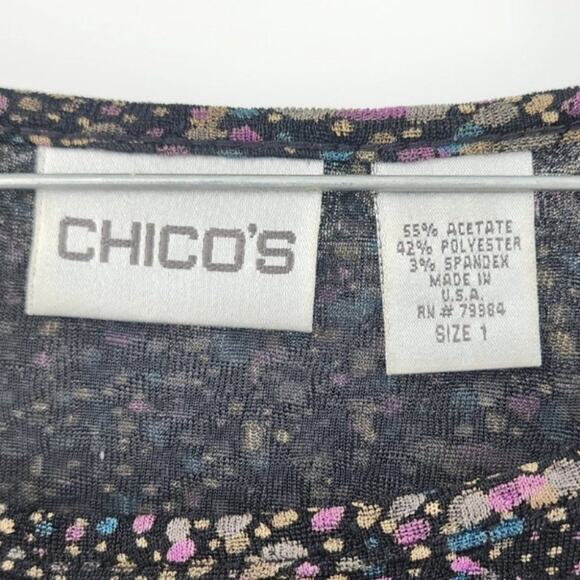 CHICO'S Long Sleeve Top Womens Size 1 Medium - Picture 3 of 4